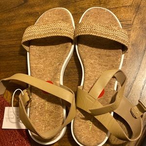 Size 10 never worn comfortable flat sandals.